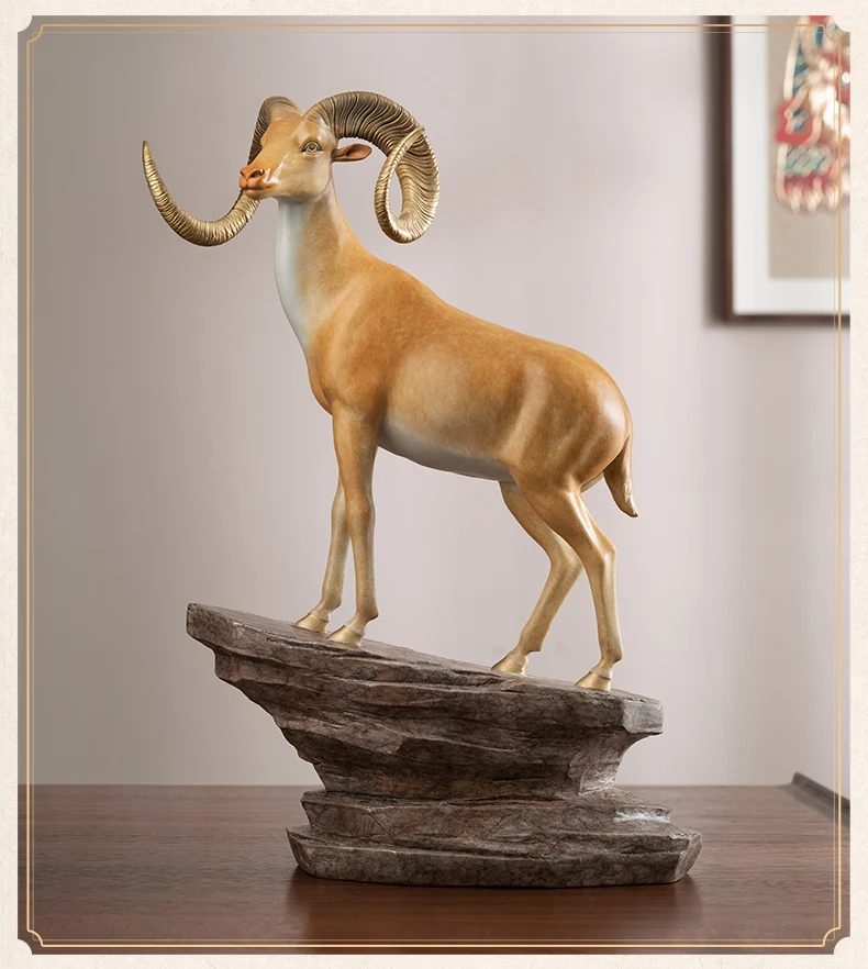 Limited edition TOP grade Spiritual ART Bronze carving finance Leader Antelope Decoration GOOD LUCK HOME BAR Company ornament