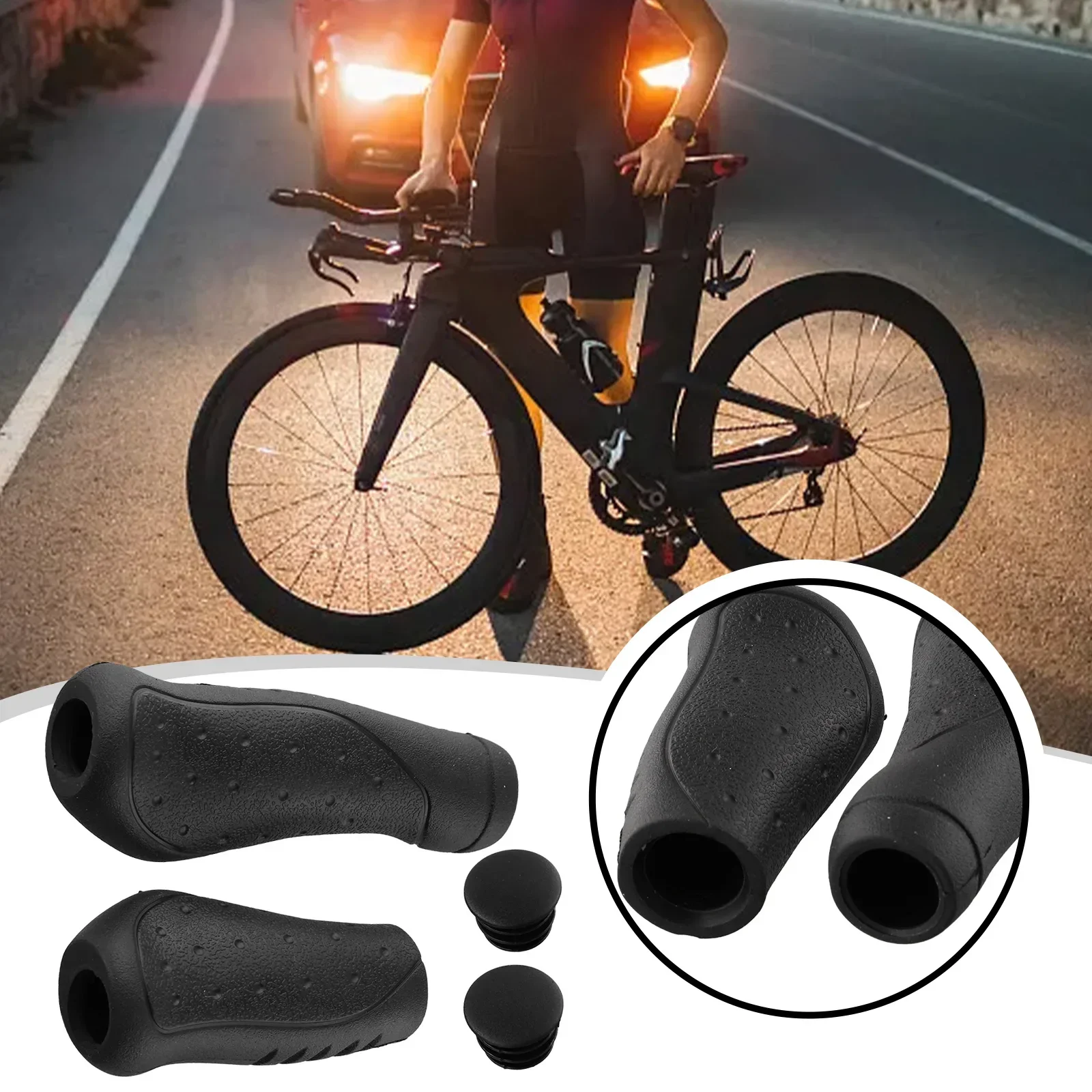 1 Pair Mountain Bicycle Folding Bike Handlebar Grip Long/Short Shift Handle Grips TPR Rubber Bicycle Components