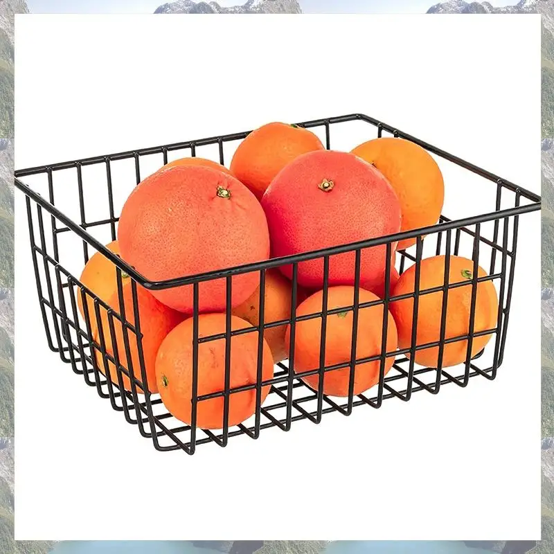 

Freezer Refrigerator Wire Storage Baskets,4 Pack Metal Baskets Food Storage Organizer Bin With Built-In Handles