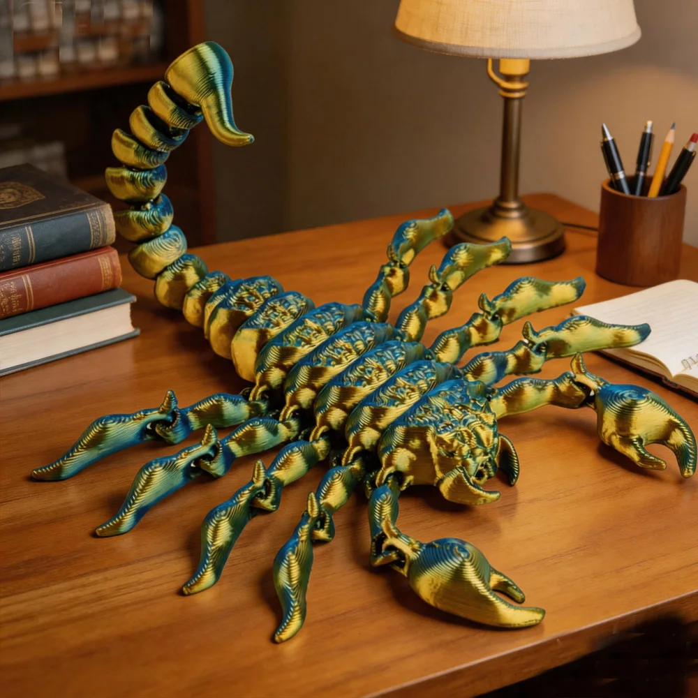 3D Printed Colorful Movable Joint Scorpion Model for Decoration Creative Insect Desktop Ornament Unique Desktop Decoration Gift