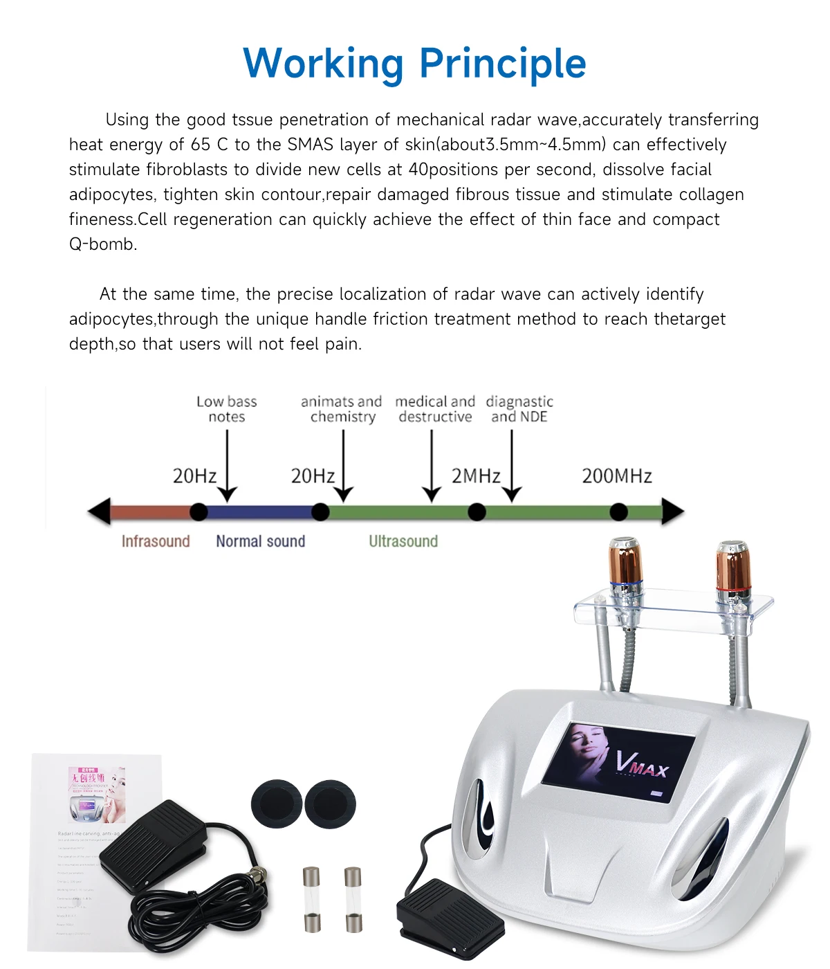 NEWGAGA-V Max máquina de belleza Facial ultrasónica 2 en 1, dispositivo de tallado de línea de Radar antiarrugas, alta frecuencia, rejuvenecimiento de la piel