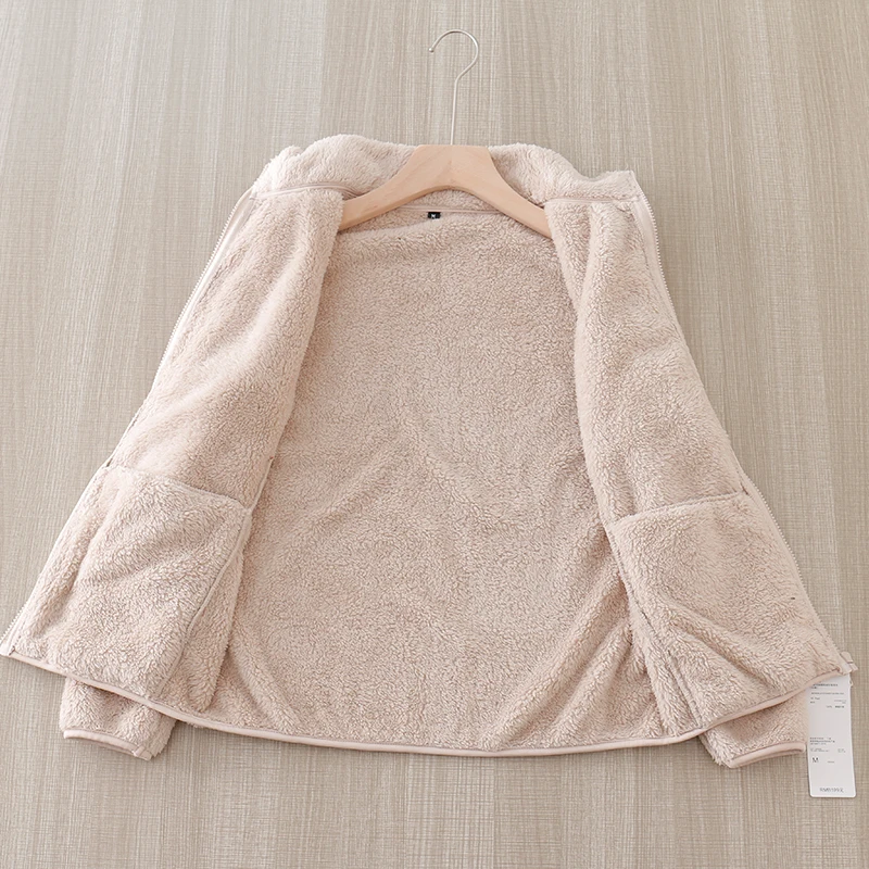 Women Autumn Winter Fleece Jacket Vest Soft Warm Stand Collar Casual Zipper Cardigan Fleece Coat Plush Vest Woman Clothes Tops