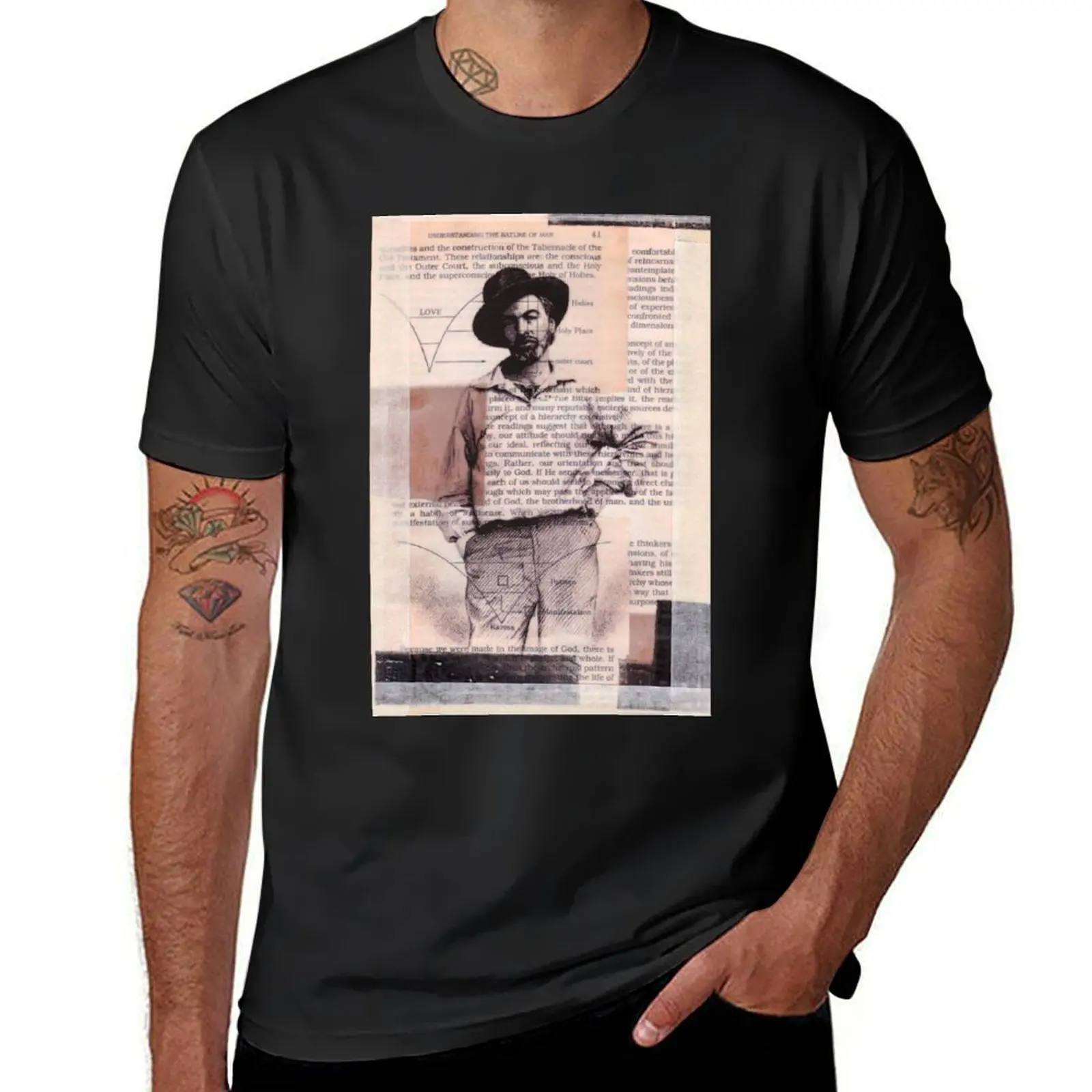 Walt Whitman T-Shirt korean fashion customs Men's t shirts