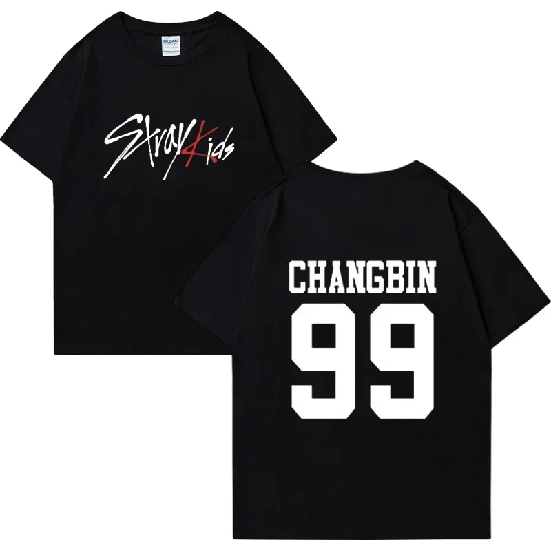 Trend Kpop bezpańskie dzieci T Shirt SKZ mężczyźni kobiety bawełniana koszulka Straykids Seungmin FELIX HYUNJIN JEONGIN MINHO krótka