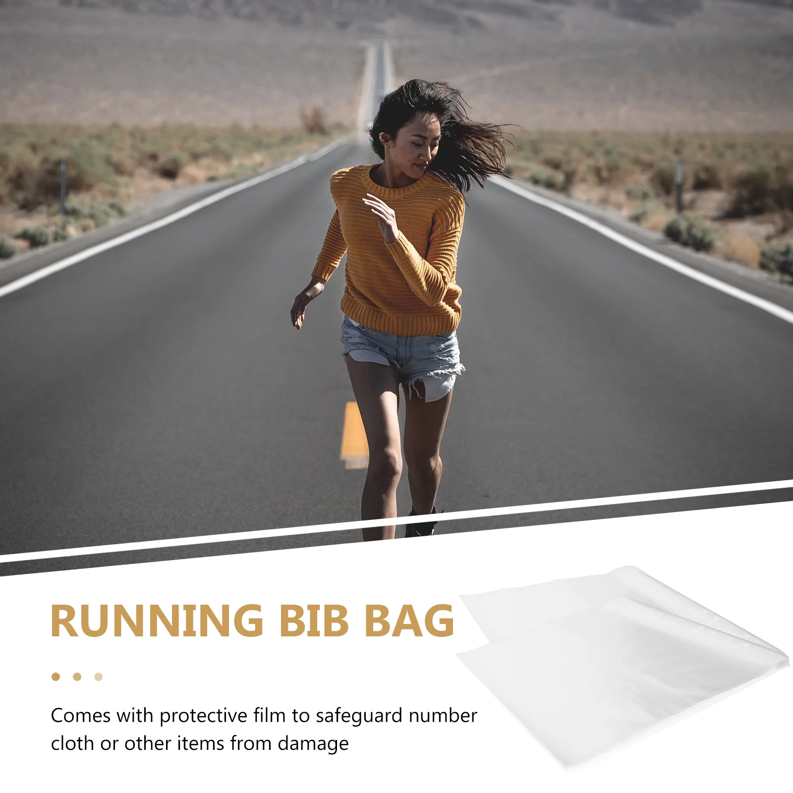 Bolsa para babero para correr, bolsa de exhibición para babero de carrera, soporte transparente para almacenamiento de babero para correr, contenedor para babero, 100 Uds.