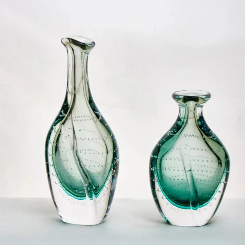 Translucent glaze, art vase, hand decoration, carved floral pattern