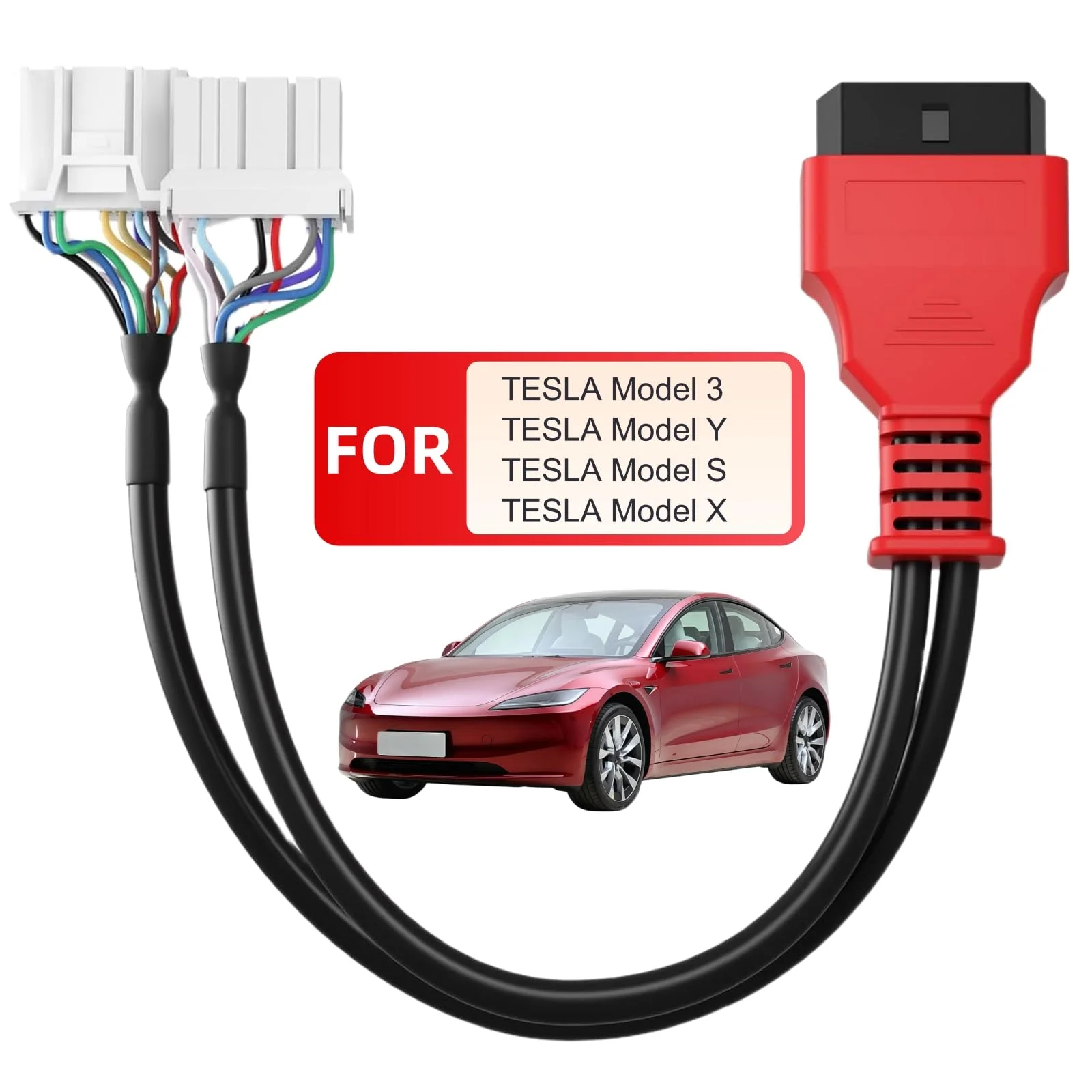 

Кабель-разветвитель TCAN003 для Tesla 3, Y, S, X, 20+12-контактный на 16-контактный разъем OBD2/сканер Autel MaxiSys Ultra Elite II PRO MS909