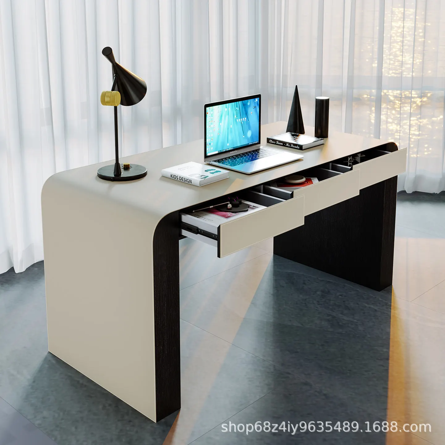 Italian minimalist desk modern minimalist home study high-end desk living room light luxury computer writing desk