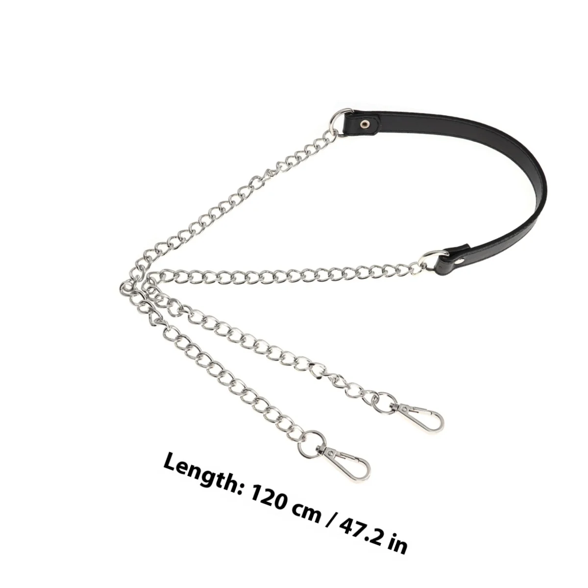Bolso pequeño de cadena para mujer, accesorio de Metal PU, longitud 120Cm, dos hebillas, plateado, negro, para bolso de mano, bandolera mensajero