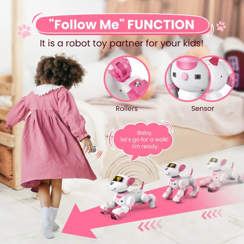 Giocattolo per bambini Robot cane telecomando Pet Dog Toy Intelligent Touch telecomando Stunt Walking Dancing Electric Pet Dog