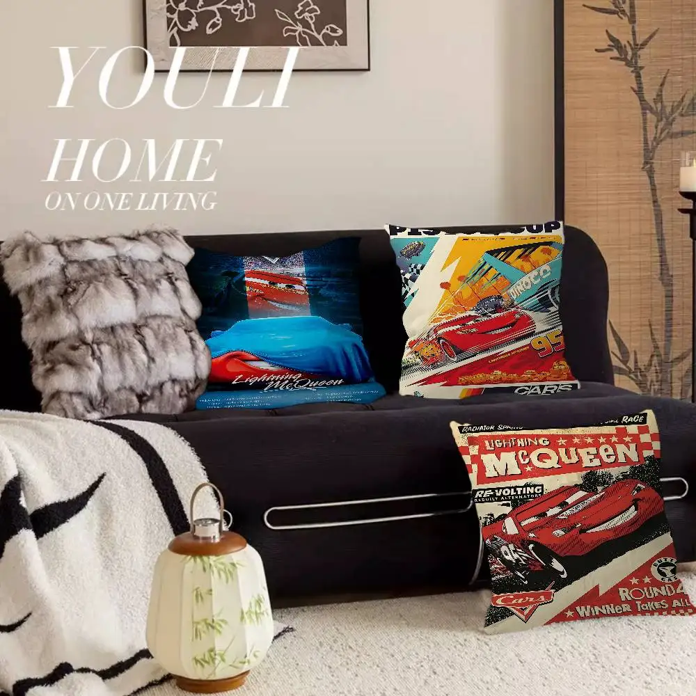 L-Lightning CARTOON M-McQueen 45*45cm Cushion Cover Pillow Cover Decor Pillowcase Home Pillowcase for Couch Pillow