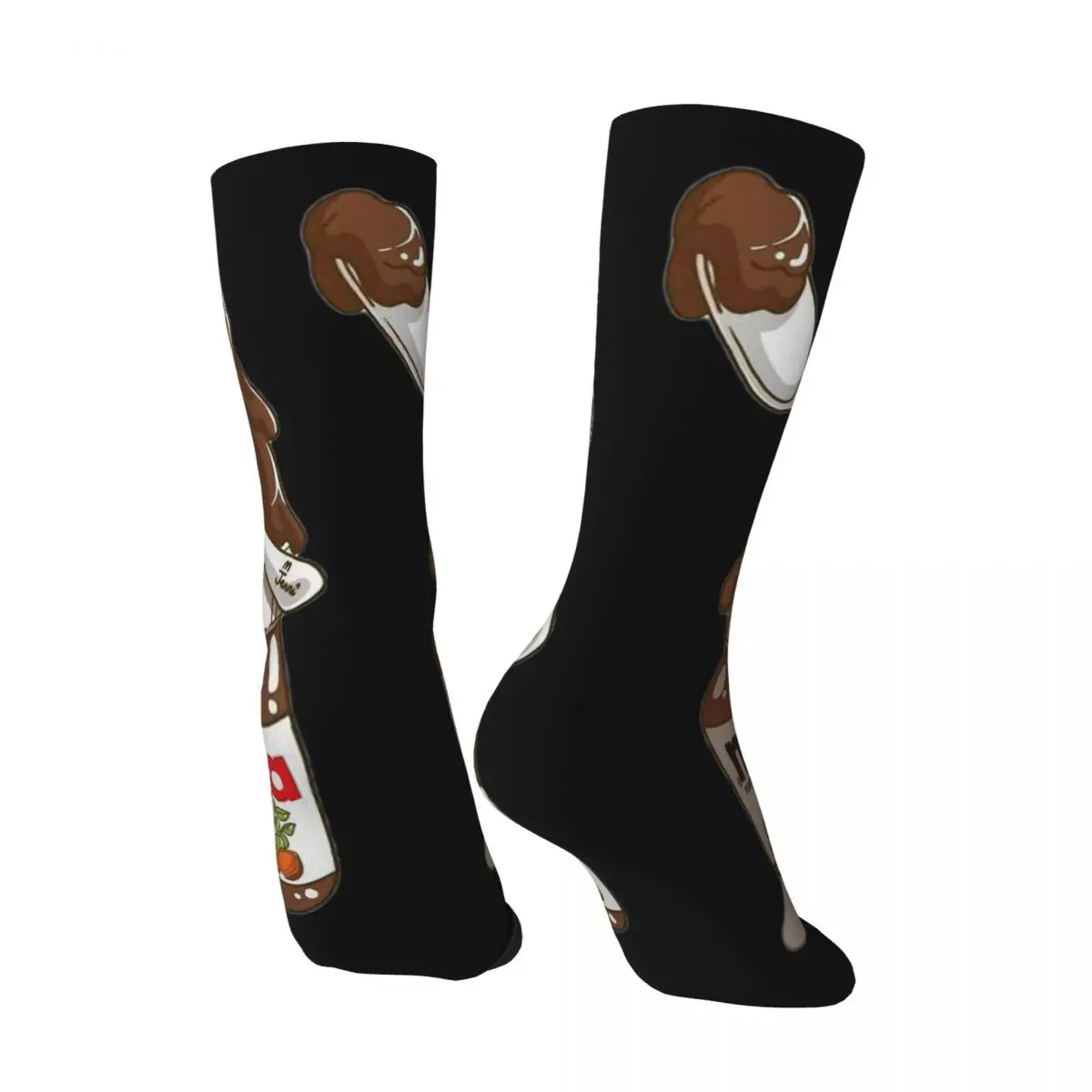 Calcetines de dibujos animados de Nutella para hombre y mujer, calcetín cálido con estampado 3D, estilo callejero, Unisex