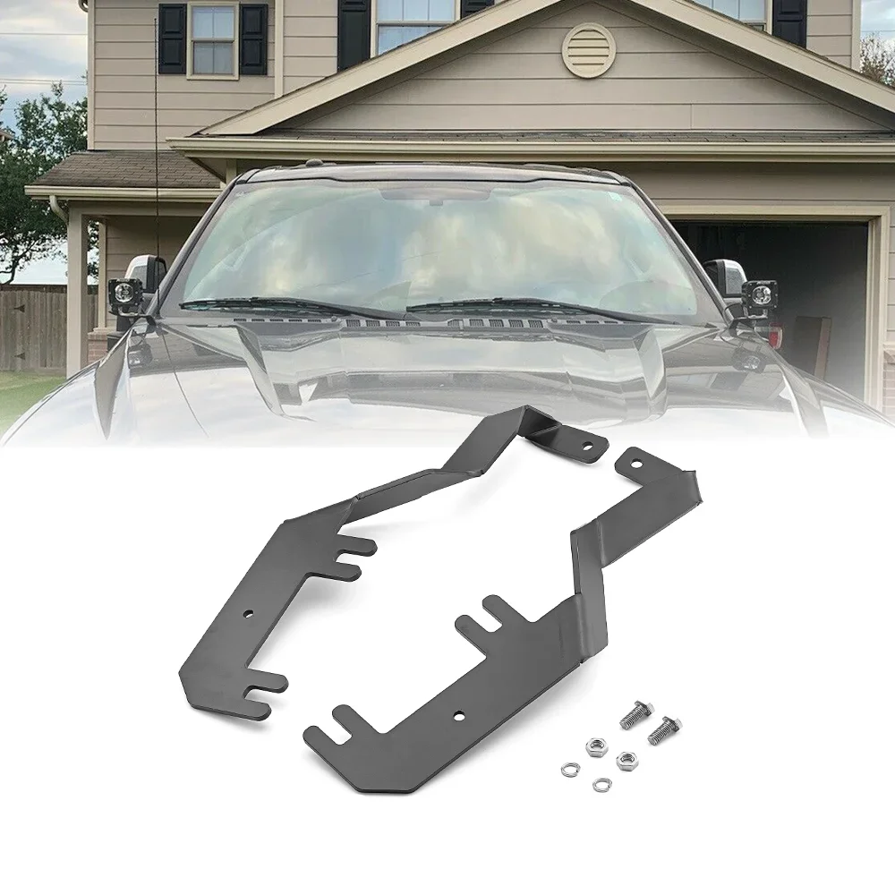 

Car Hood Hinge Light Mount Bracket Side View Hood Ditch Heavy-Duty Steel for 2017-2022 Ford F-250 F-350 F-450 F-550 Super Duty