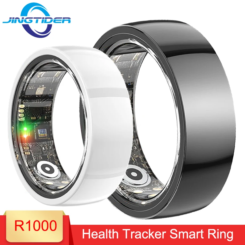 R1000 Ceramic Smart Ring IP68 Waterproof Lightweight Health Fitness Tracker Blood Pressure Oxygen Hear Rate Monitor Finger Ring