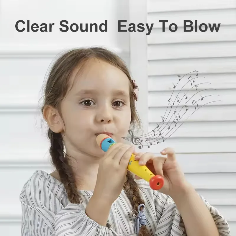 Mideer الناي العمودي الخشبي آلة موسيقية ملونة للمبتدئين تطوير الموسيقية تصميم جميل ألعاب تعليمية