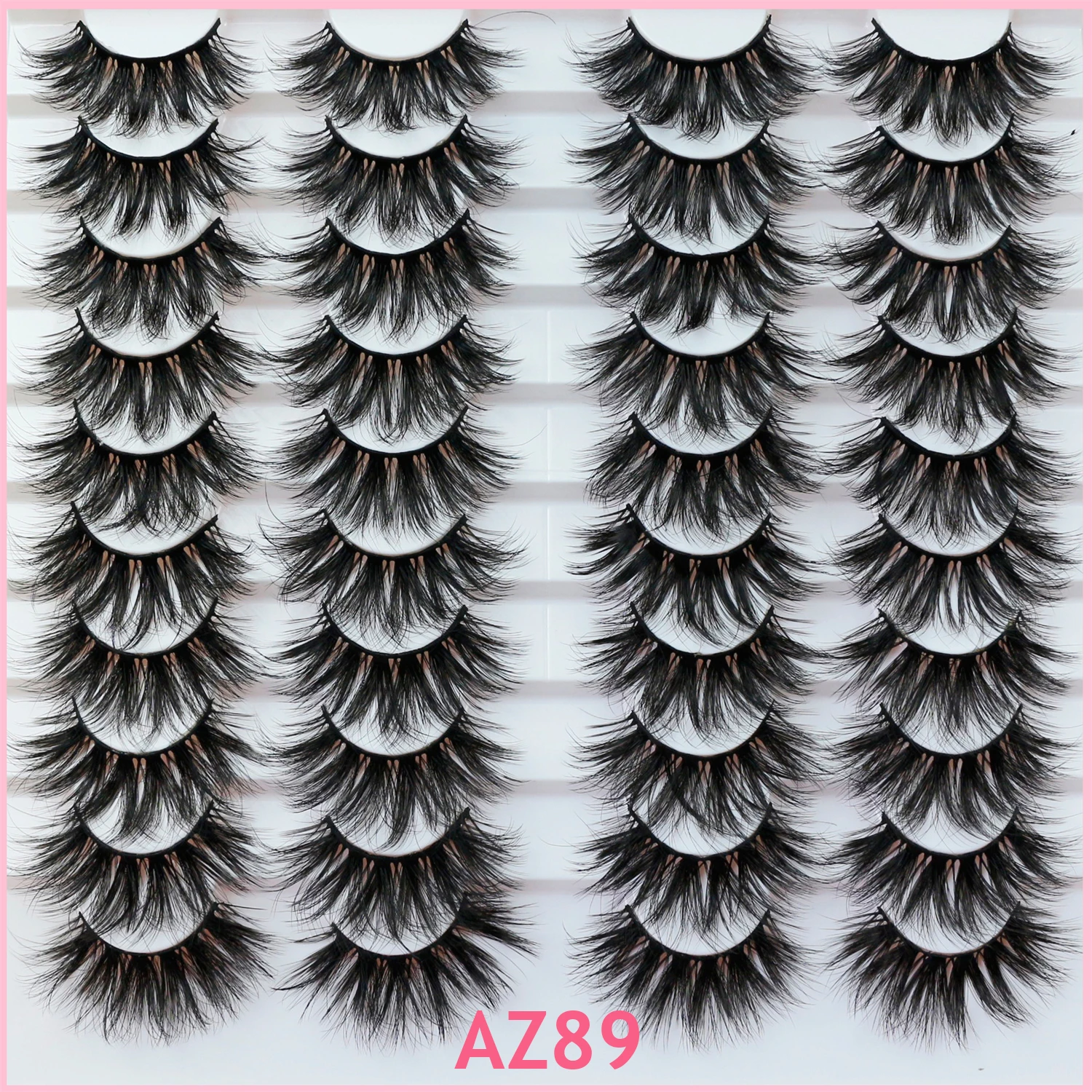 Abestyou 11-18mm 20pairs Natural Fake EyeLashes Book Individual Wispy Thick Faux Mink Cat Eye Lashes Makeup Tools Wholesale