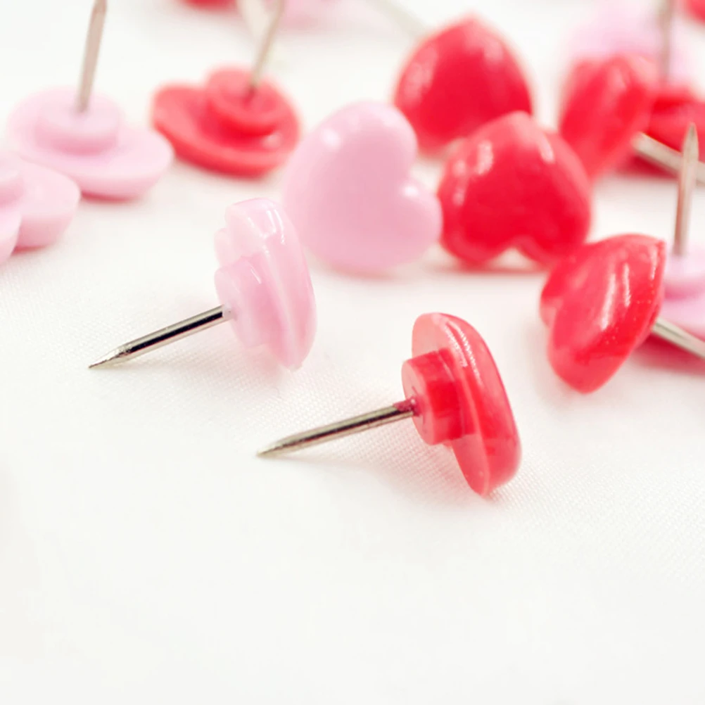 

100 pcs Shape Push Decorative Thumbtacks for Cork Board Shape Push Pins Plastic Pins Office School Supplies