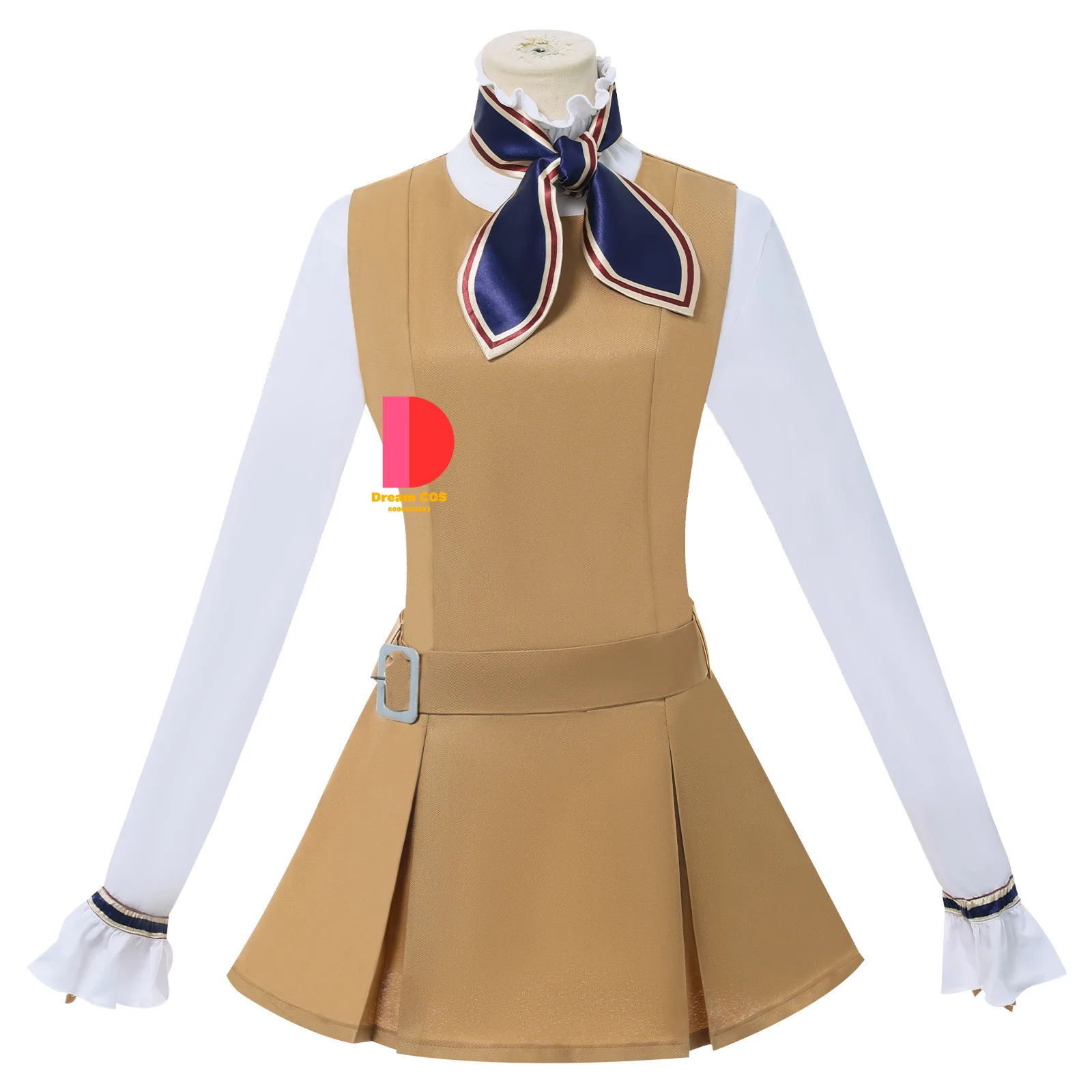 زي تنكري لشخصية الفيلم التلفزيوني الشهير أنيمي ميغان كاكي فستان موحد كلاسيكي لعب الأدوار للبالغين والأطفال شعر مستعار للنساء