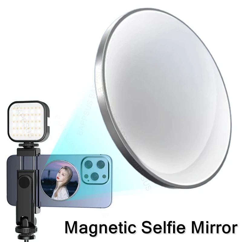 Magnetic Mirror Smartphone Selfie Vlog Mirror for IPhone 15 Samsung S23 S24 Xiaomi Oppo Universal for Selfie Photo Video Selfie