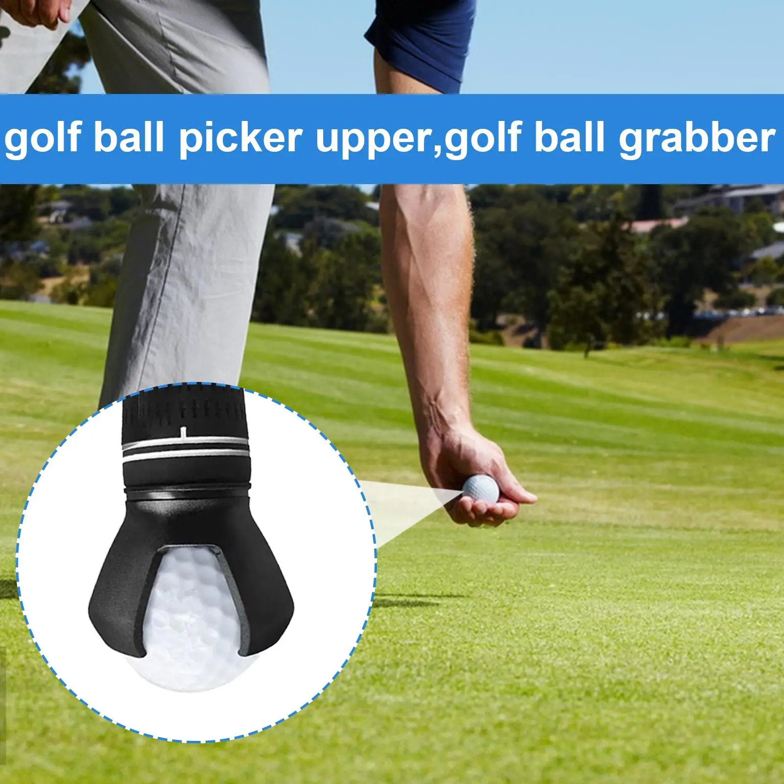 Golf Ball Picker Portable Pick Up Retriever Claw Sucker Pick Up Tool Golf Ball Collector for Putter All Kinds Of Putter Handles