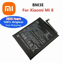 Xiao mi 100% Orginal BM3E Battery For Xiaomi Mi 8 Mi8 M8 M 8 3400mAh High Quality Phone Replacement Battery Bateria In Stock