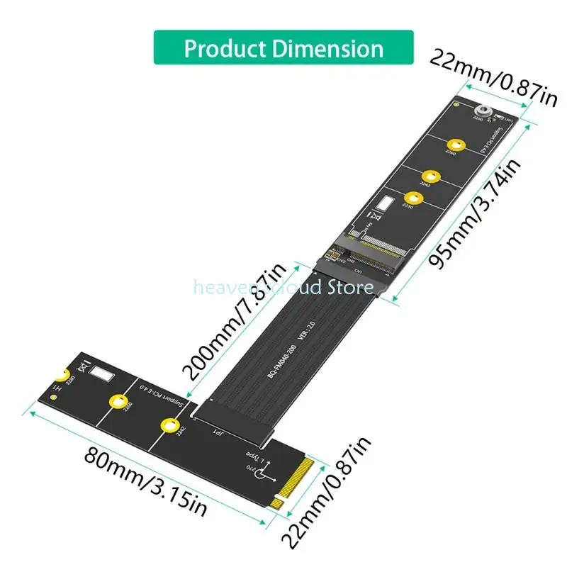 Y88B Speed Fast Speed M.2 SSDS Extender 20cm PCB doros oro para NVME y SATAS Drive
