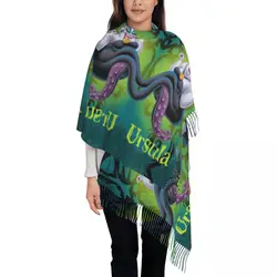 Custom Female Long Villains Women Ursula Scarves Women Winter Soft Warm Tassel Shawl Wraps Scarf