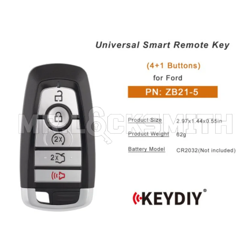KEYDIY KD ZB21-5 Universal Smart Remote Key for Ford Mondeo Focus Mustang Explorer Bronco F-Series Ranger Type