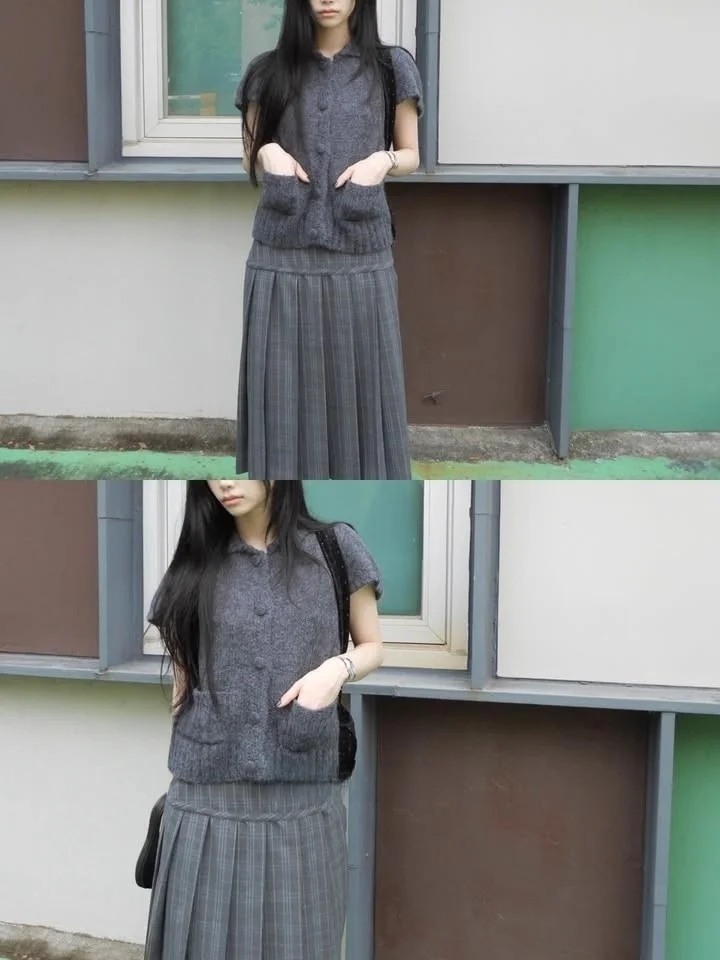 Retro Early Girl Sle Knitted ort Sve Open Cardigan Women's Faion Autumn Winter ket Design Soft Combed Korean Sle