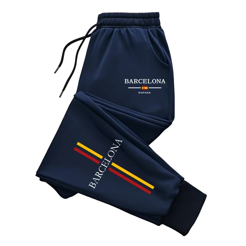 

2025 New Men's Barcelona Printed Sweatpants High Quality Male Daily Casual Sports Jogging Pants All Season Gym Fitness Trousers