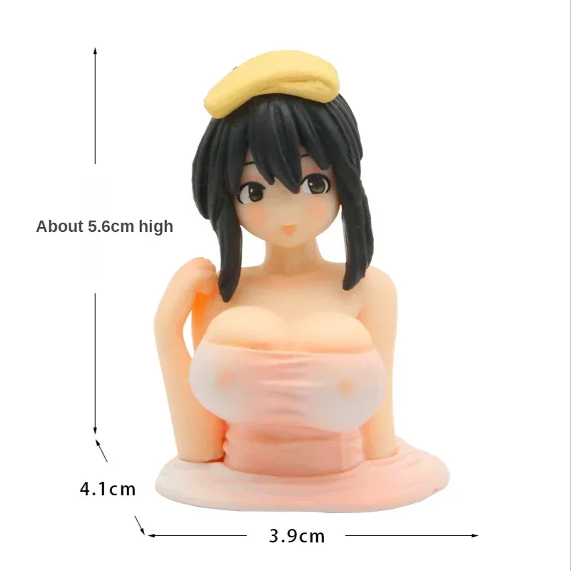 Carino Kanako che scuote il petto Ragazze Ornamenti per auto Cartone animato Kawaii Anime Statua Cruscotto per auto Bambola sexy Figurine