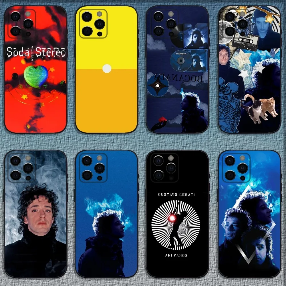 

Singer G-Gustavo Cerati Phone Case For iPhone 16,15,14,13,12,11,Pro,X,XS,Max,XR,Plus,Mini Soft Black Cover