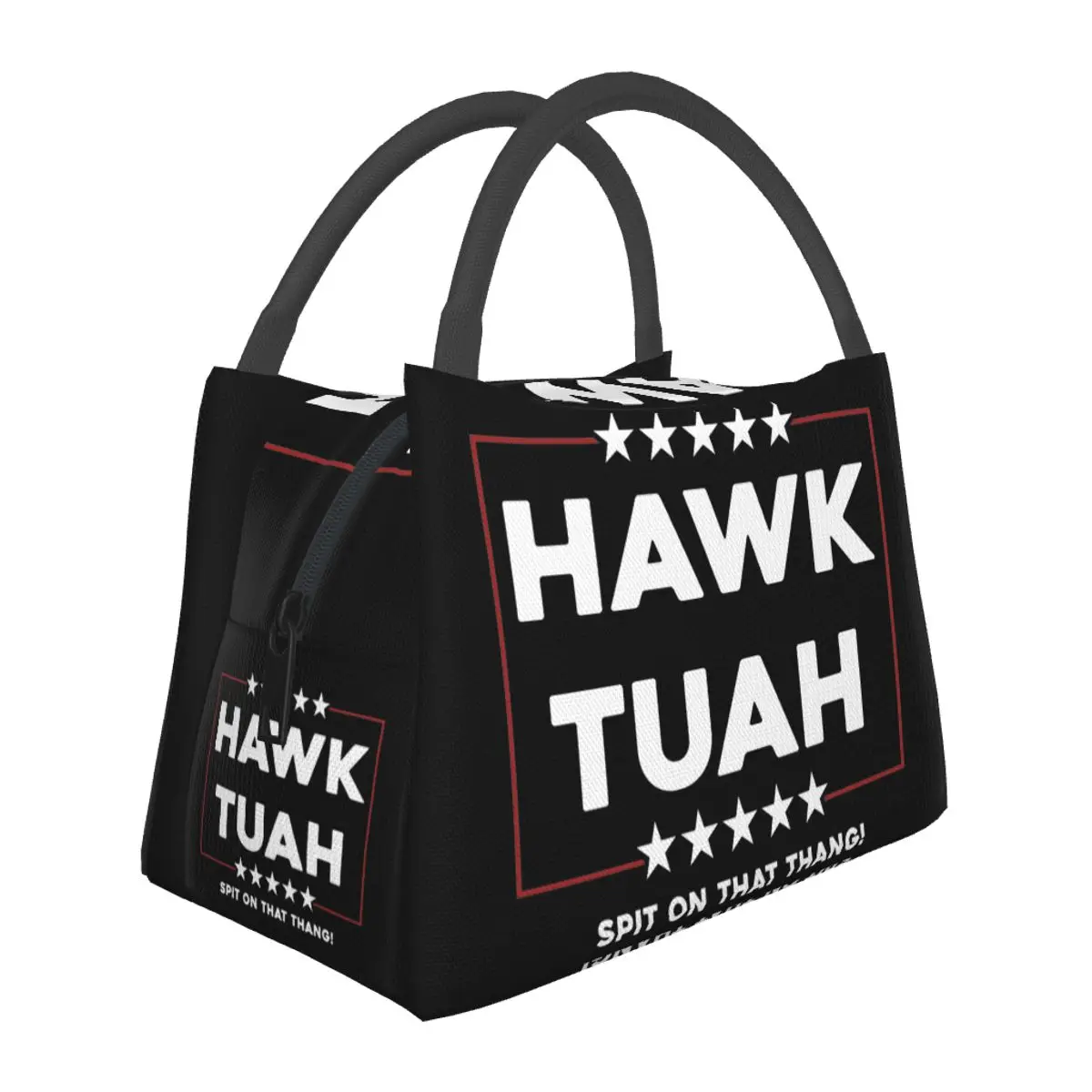 Hawk Tuah 24 Spit On That Thang Lunch Bag Portable Insulated Oxford Cooler Funny Meme Thermal Food Picnic Lunch Box