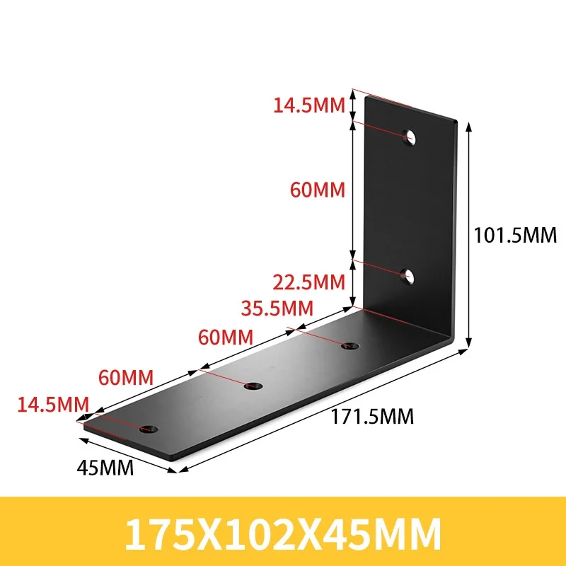 Boîte décorative en fer noir, support de Code d'angle, connecteur de carte, support à angle droit en forme de L, support d'angle à 90 degrés