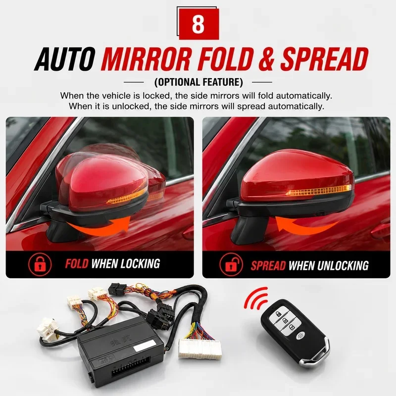 For Suzuki SX4 S-Cross 2014-2025 Auto Window Closer Module Remote Window Closing Auto Folding Mirror Plug & Play