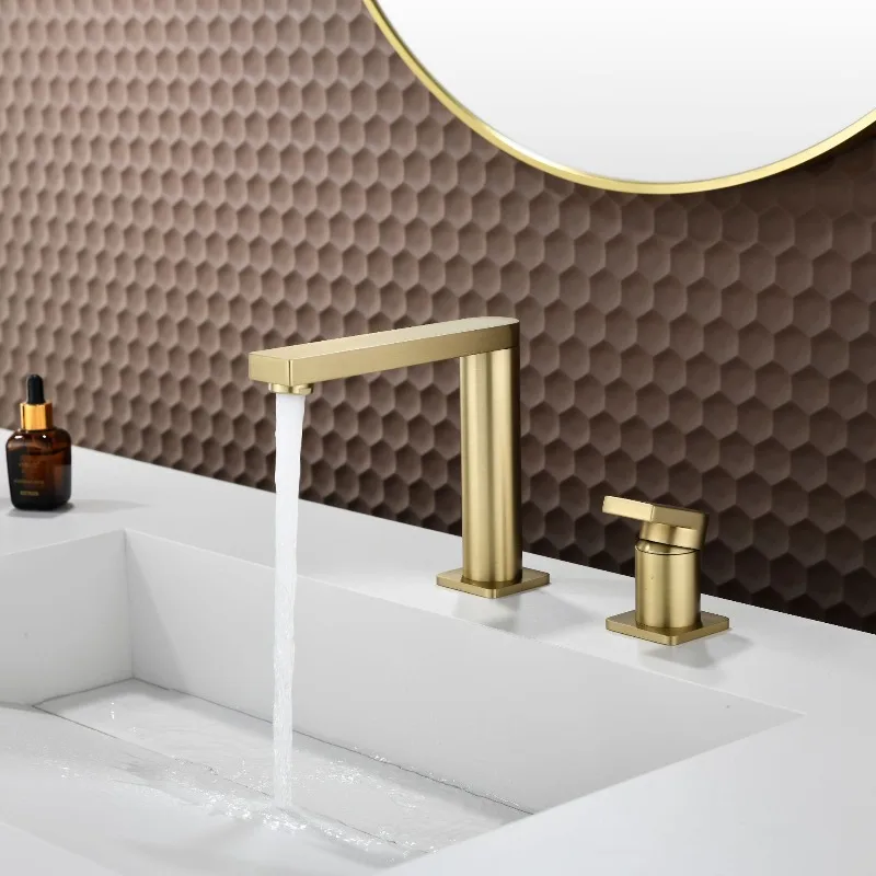 Gunmetal Brass Rotatable Split Type Hot Cold Double Hole Anti Splash Basin Faucet for Sink