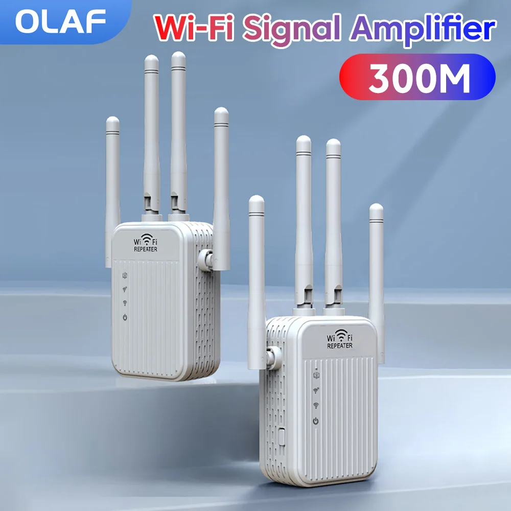 300Mbps Wireless WiFi Repeater WIFI Extender Signal Booster 100M*2 Network Ports 2.4G Network Expander WiFi Amplifier Router