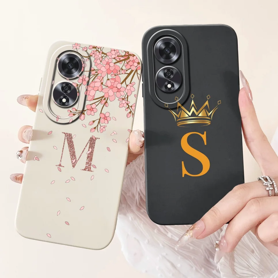 For Oppo A60 4G A80 5G Case 26 Letters Nickname Painting Shockproof Silicone TPU Back Cover for Oppo CPH2631 CPH2639 Soft Bumper