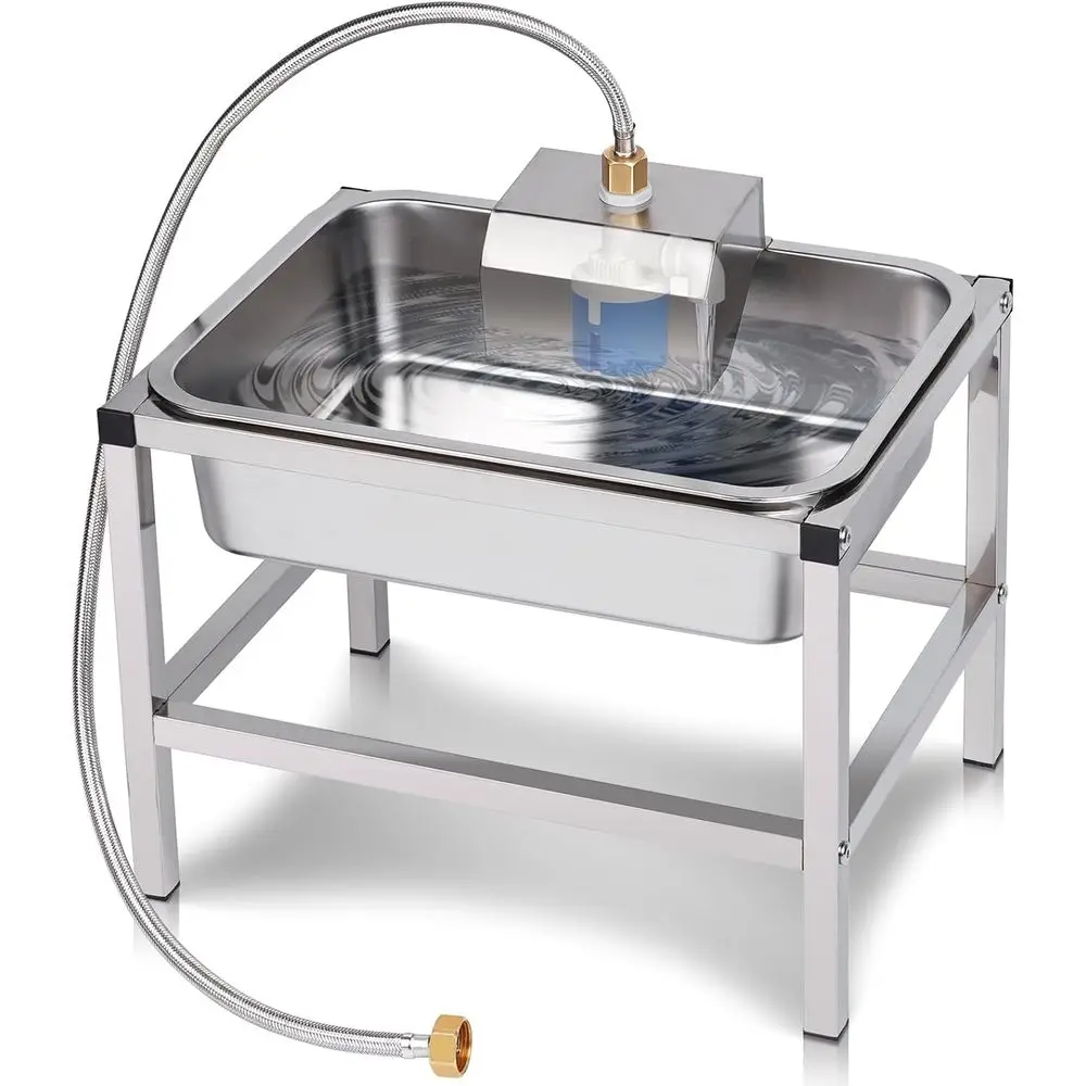 

Automatic Dog Water Dispenser for Large Dogs with Elevated Stand and Stainless Steel Float