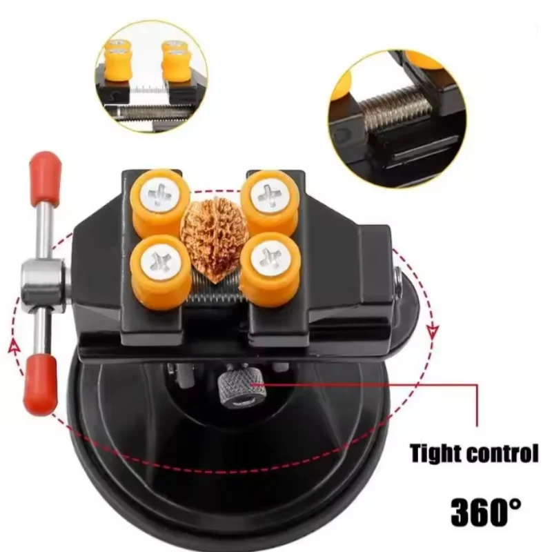 Suction Cup Mini Bench Vise, 360° Rotatable Table Vise, Portable Work Clamp for Jewelry Model DIY Craft Repair