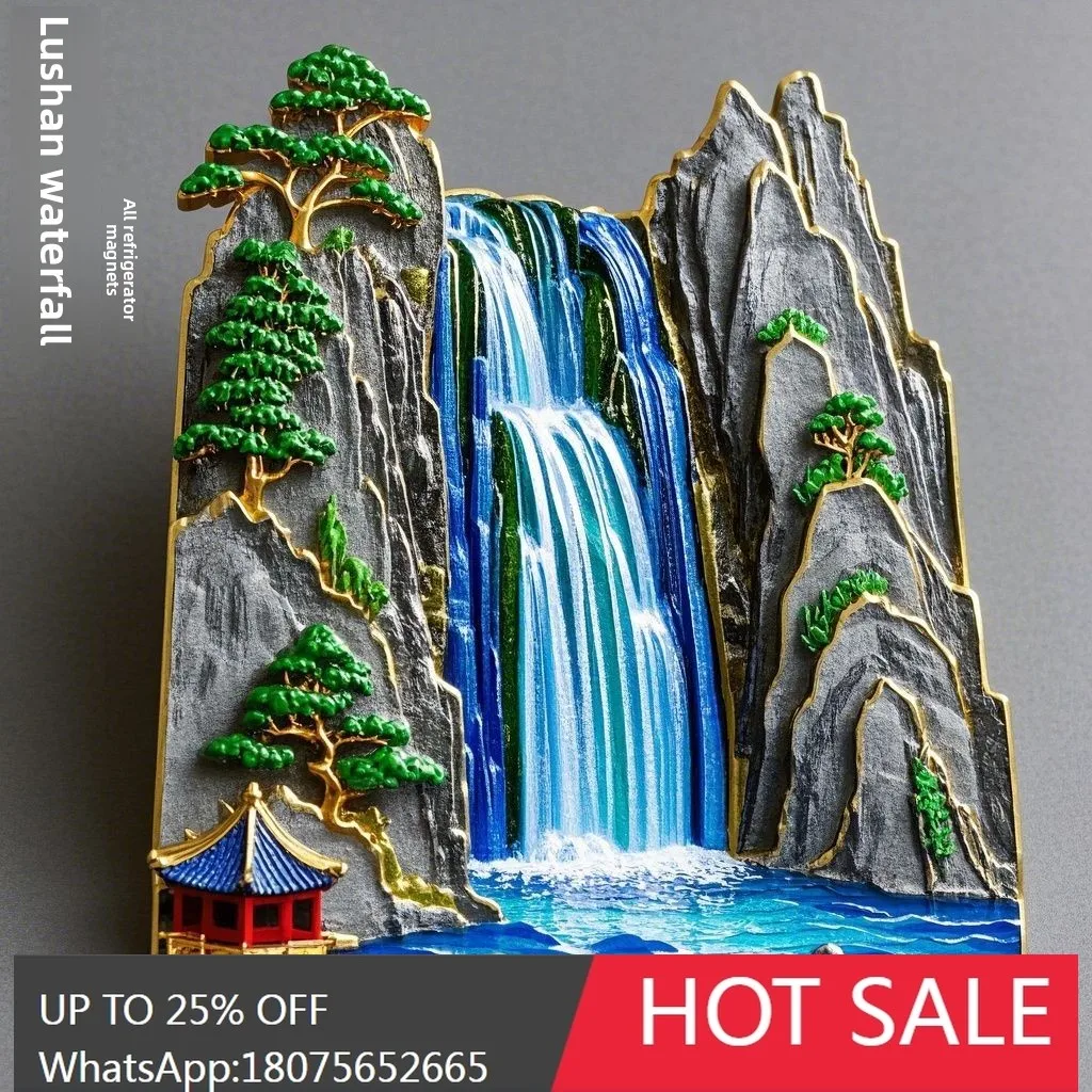 

SGF Jiangxi Sandiequan Metal Magnetic Fridge Magnet Huangguoshu Personalized Creative Gift