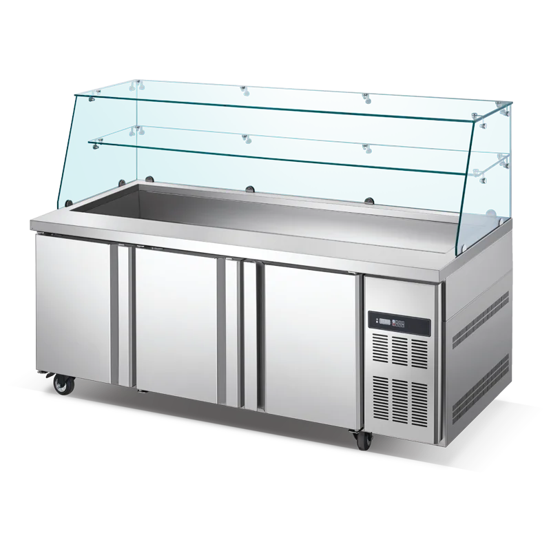 Special Design Work Bench Counter Freezer  3 Door Commercial Refrigerator Under Working Table Refrigerator Undercounter Chiller