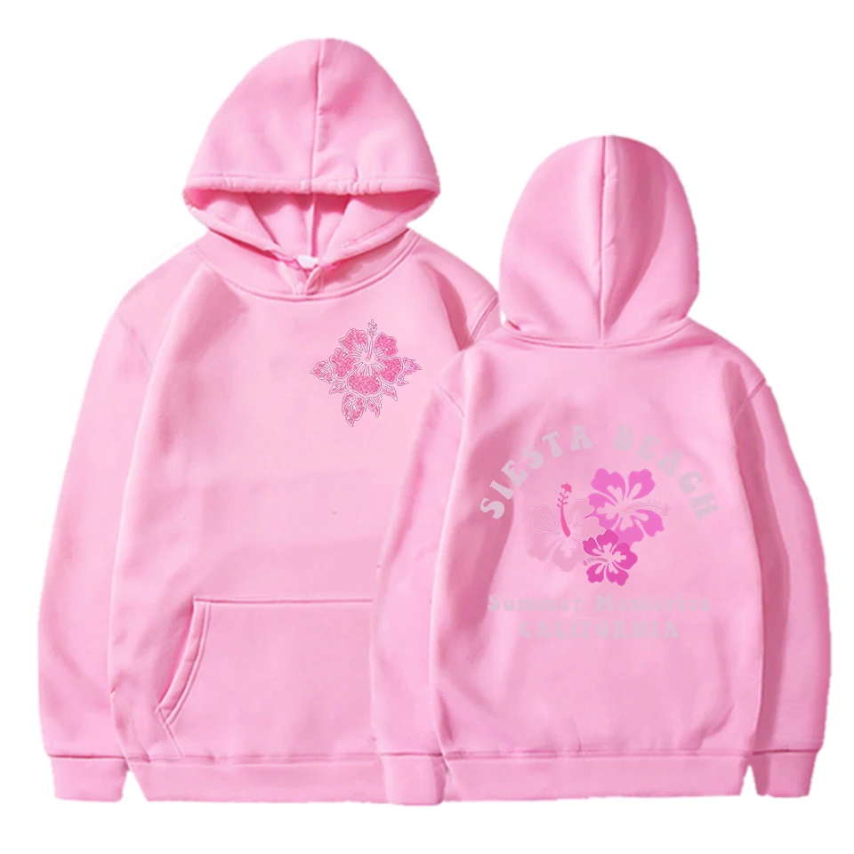 Felpa con cappuccio Siesta Beach Letter Flower Print Bambini Vacanza Viaggi Amante Abbigliamento Ragazzo Ragazza Manica lunga Tendenza moda Felpa