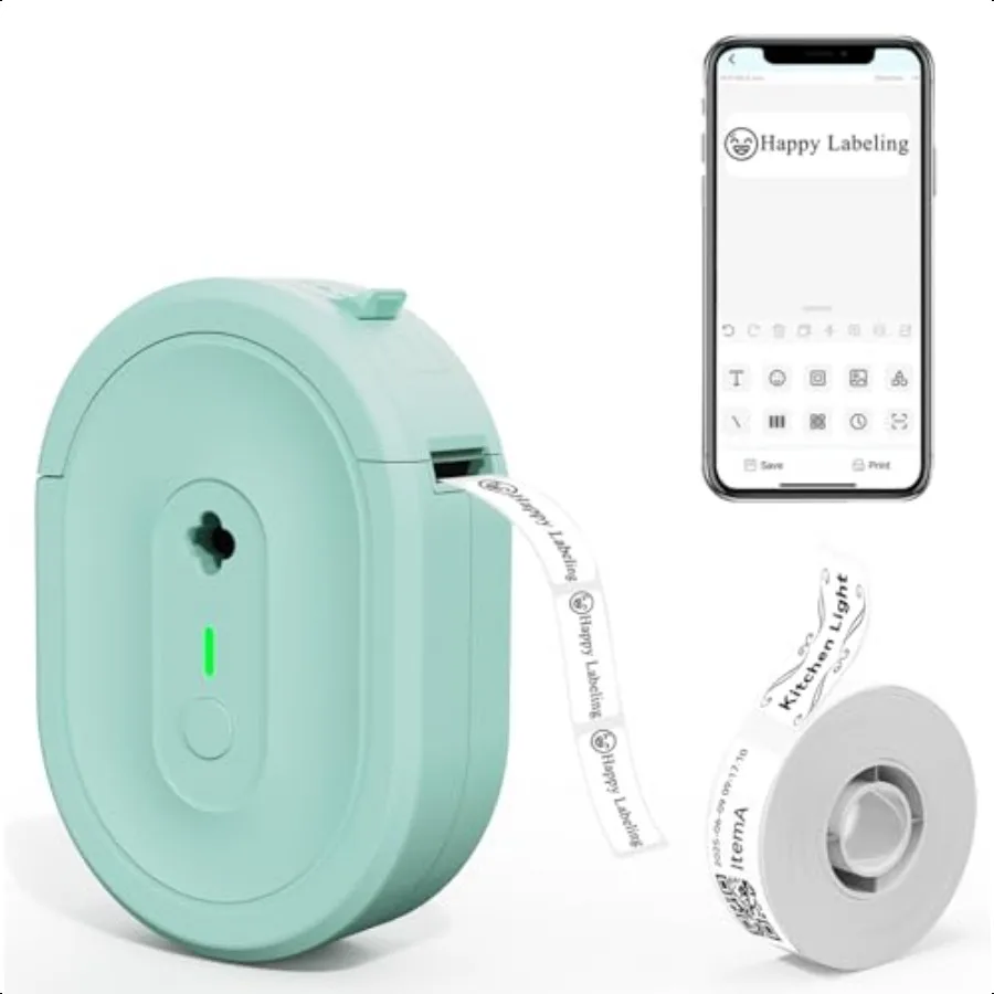 Etiquetadora hine con cinta, etiquetas portátiles con Bluetooth, Mini impresora Inkl, Impresora de Etiquetas, múltiples plantillas para el hogar