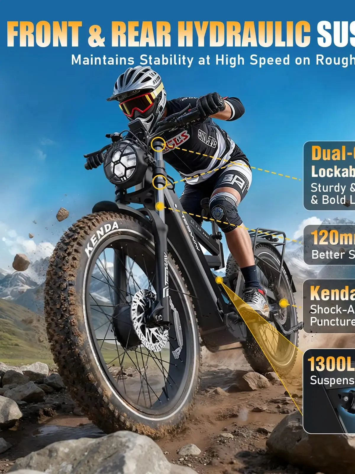AliExpress NONE TESWAY X9 Ultra Electric Fat Tire Mountain Bike 26 Inch Dual Drive E-Bike 60V 30Ah Removable Battery Full Suspension 26x4.0 Tires Hydraulic Disc Brakes NFC Smart Lock Color Display 90-100Miles Range