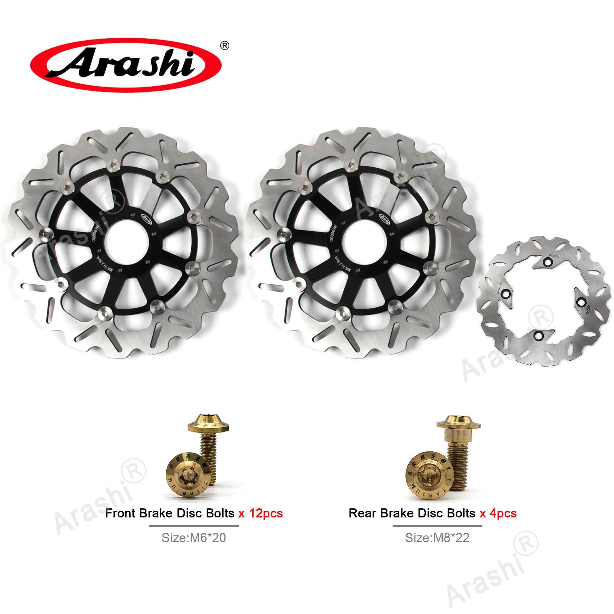 Arashi CNC Brake Disc Bolt Set For HONDA CBR919RR 1998 1999 Floating Front Brake Disk Rear Disc Rotor CBR 919 RR CBR919 919RR