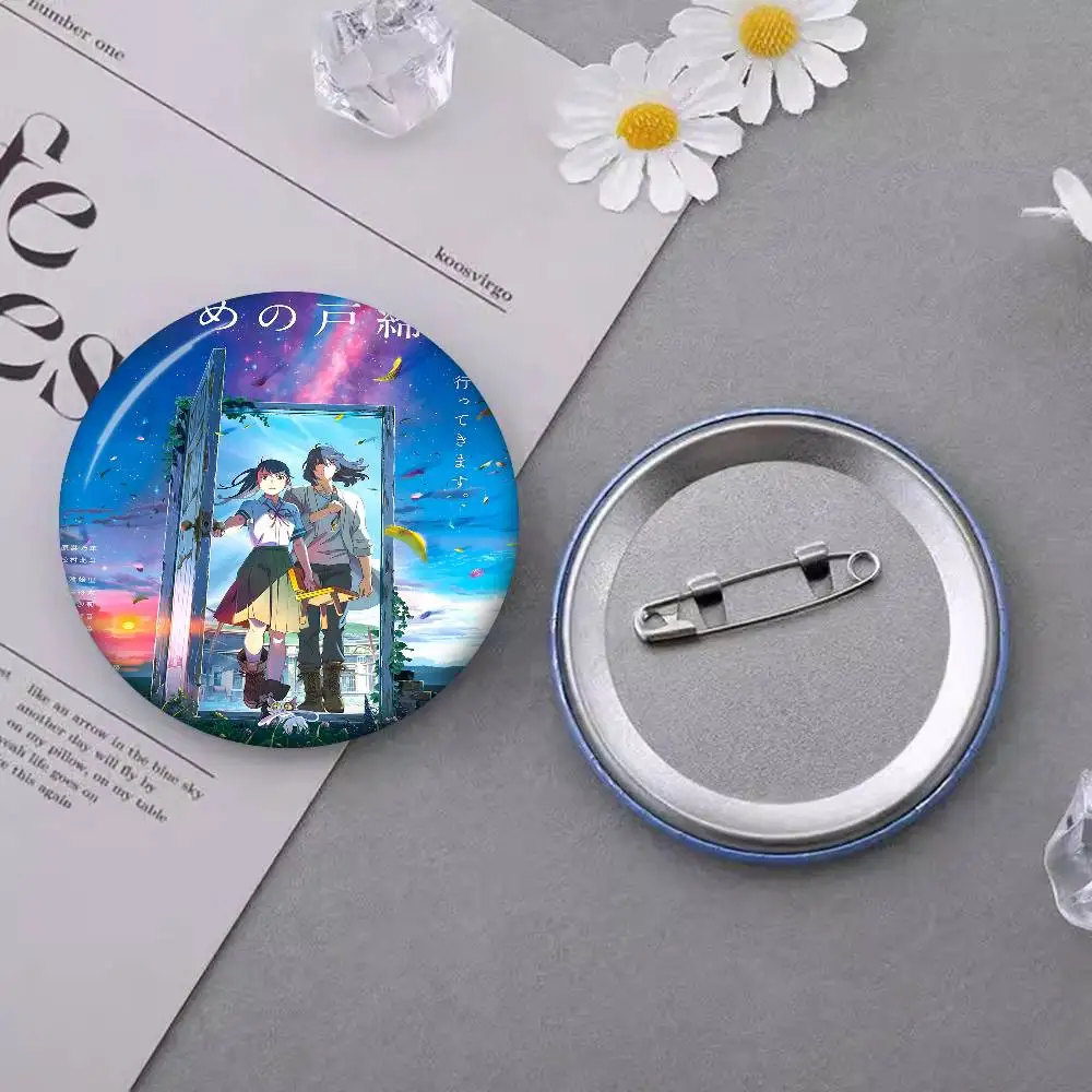 اليابانية الخيال مغامرة أنيمي Suzume الكرتون أنيمي دبابيس لطيف الكرتون شارة سترة الجينز التلبيب دبوس هدية الملحقات #4