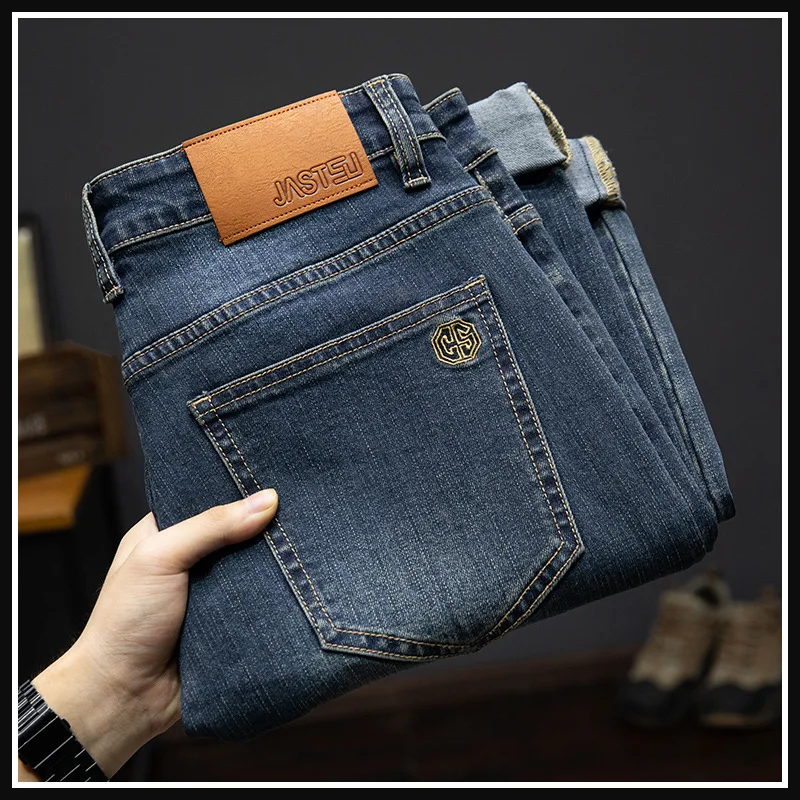 High-end retro jeans for men Spring and Autumn 2024 New Stretch Slim fit all-matching straight casual trend winter long pants