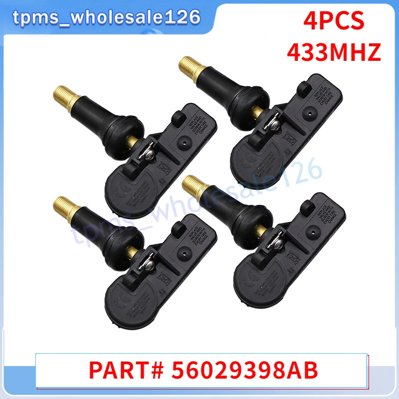 433MHZ TPMS 4PCS Tire Pressure Monitor Sensor 56029398AB For 2011-2020 Dodge Durango 2010-2016 Jeep Grand Cherokee IV 68241067AB