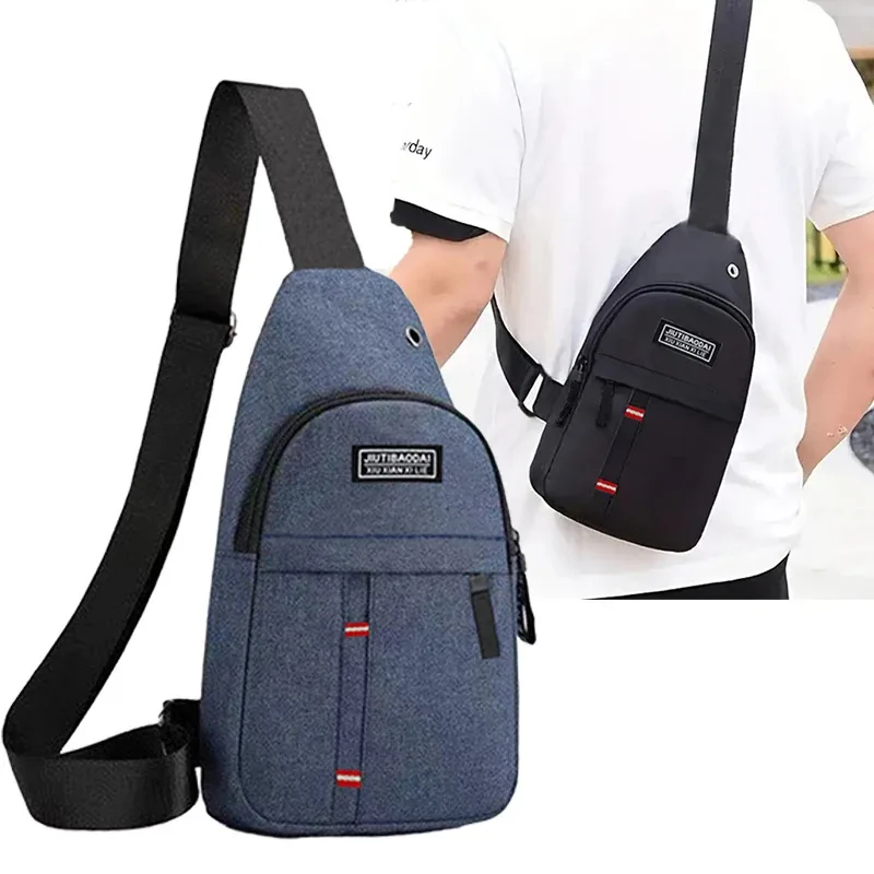 Men's and women's adjustable breast pockets, single-shoulder diagonal cross Oxford fabric breast pockets